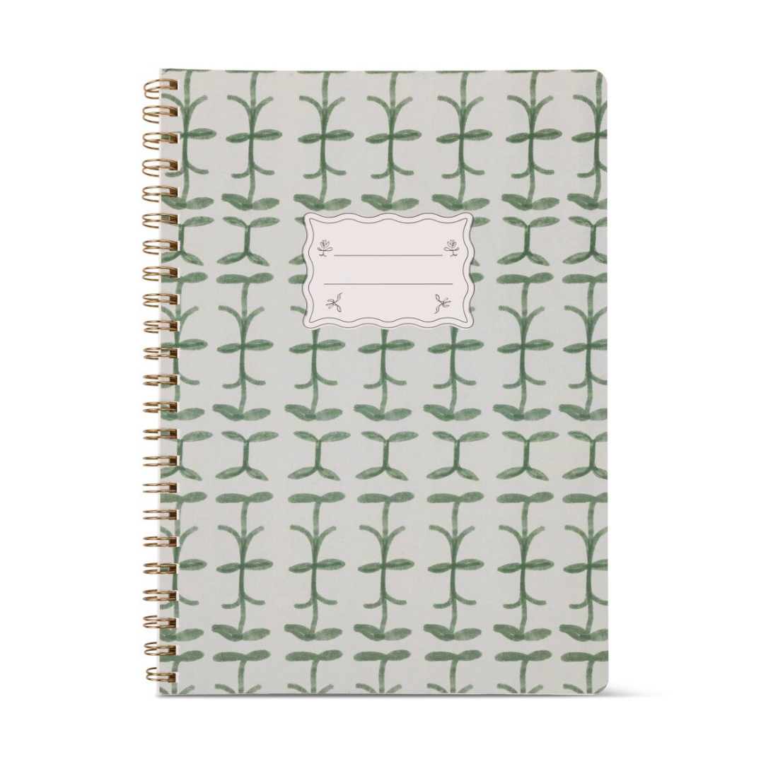 Large Spiral Notebook - Green Vine