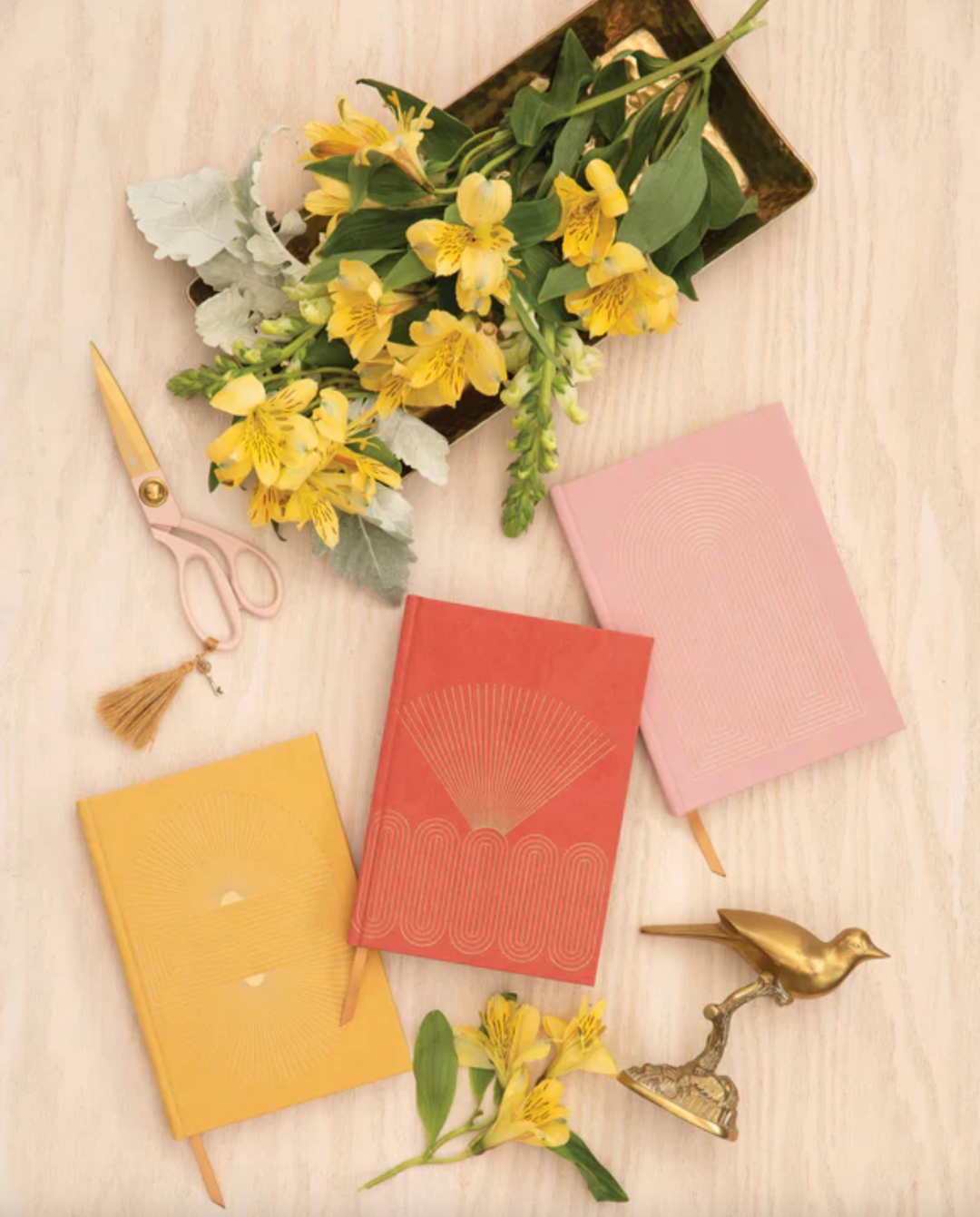 Hard Cover Suede Journal - Terracotta Radiant Rays