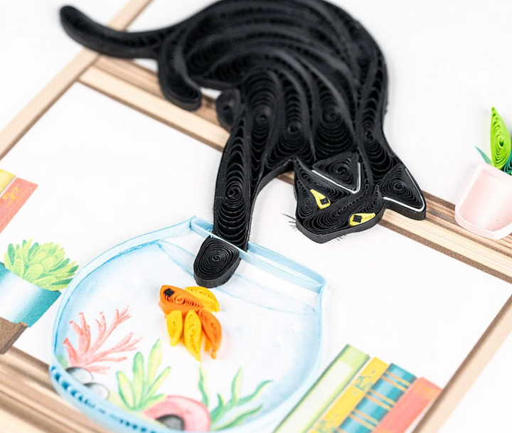 Quilling Card - Mischievous Cat