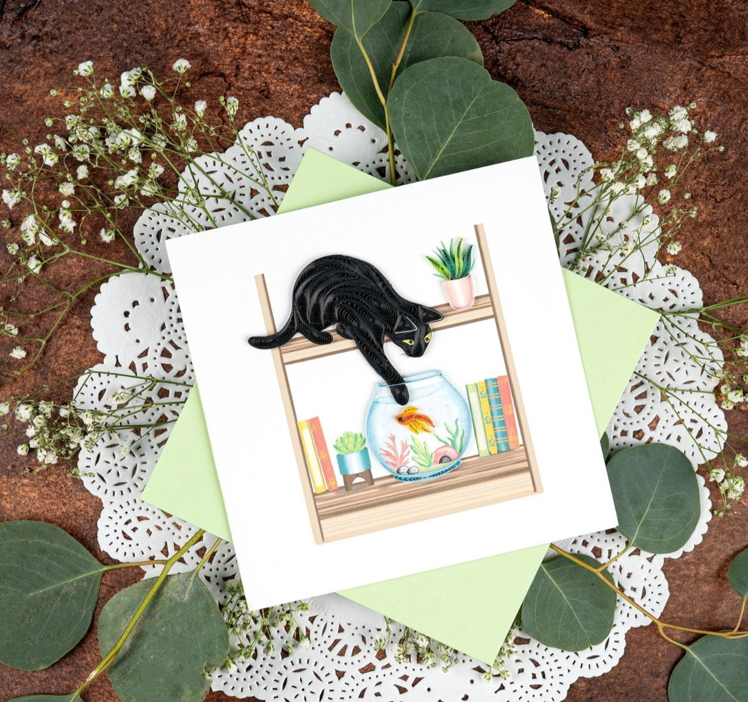 Quilling Card - Mischievous Cat