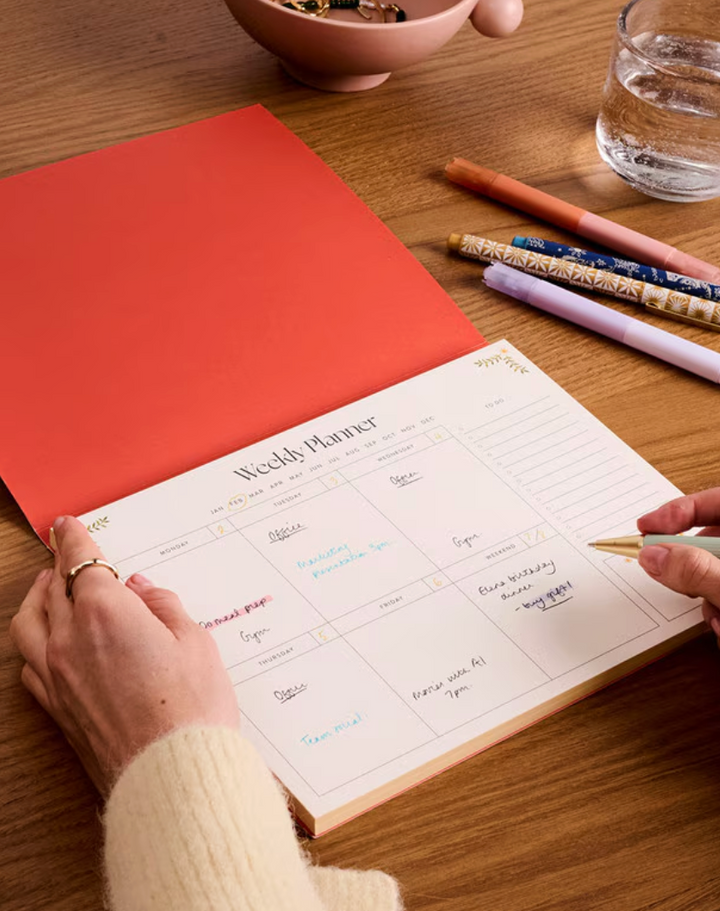 Papier Weekly Desk Pad - Folklore Birds