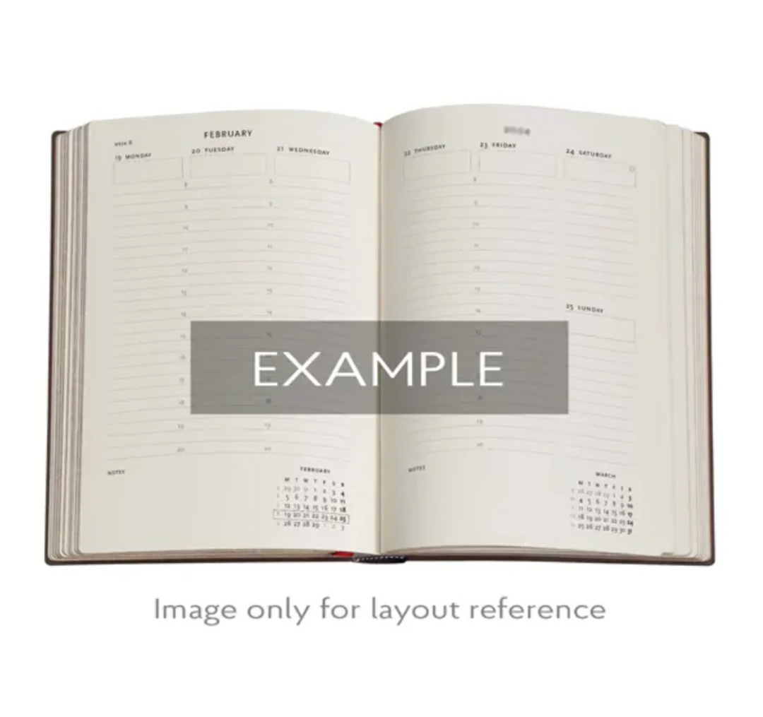 2026 Safavid, Indigo, Midi, Verso, Hardcover Weekly Diary