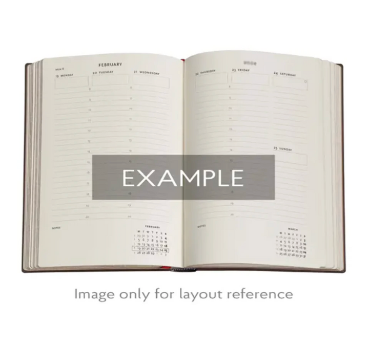 2026 Safavid, Indigo, Midi, Verso, Hardcover Weekly Diary