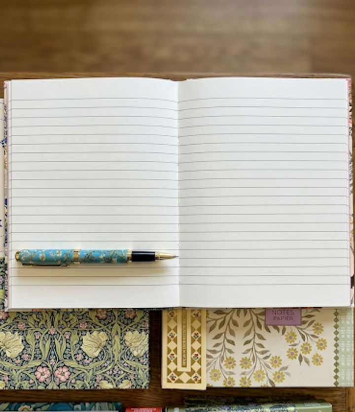 Stephanie Dyment A5 Notebook - White Floral Lined