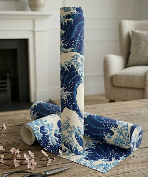 Museums & Galleries Roll Wrap - Hokusai Wave