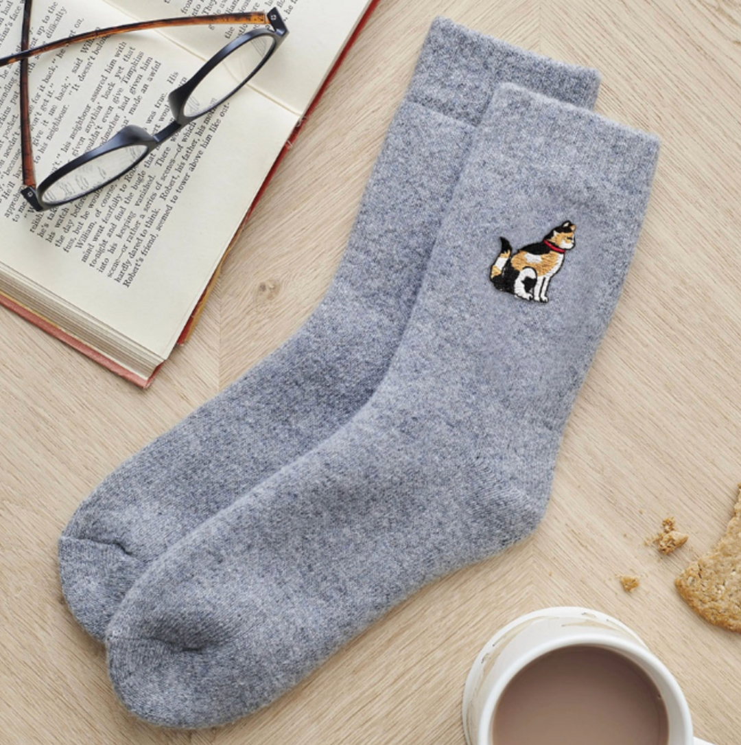 Sweet William Wool Socks - Tortoiseshell Cat
