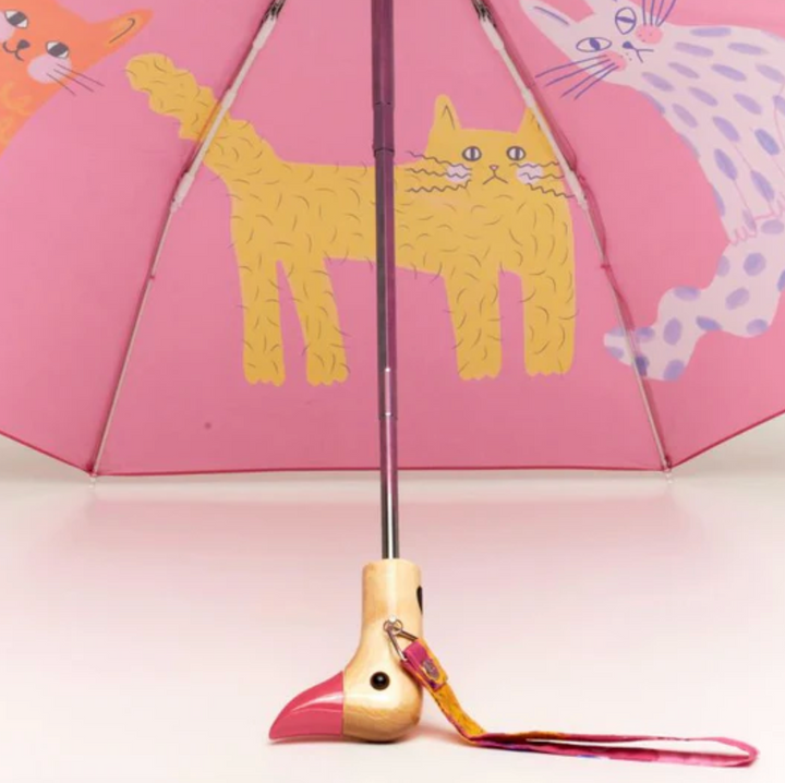 Duck Umbrella Compact - Fuchsia Arty Cats