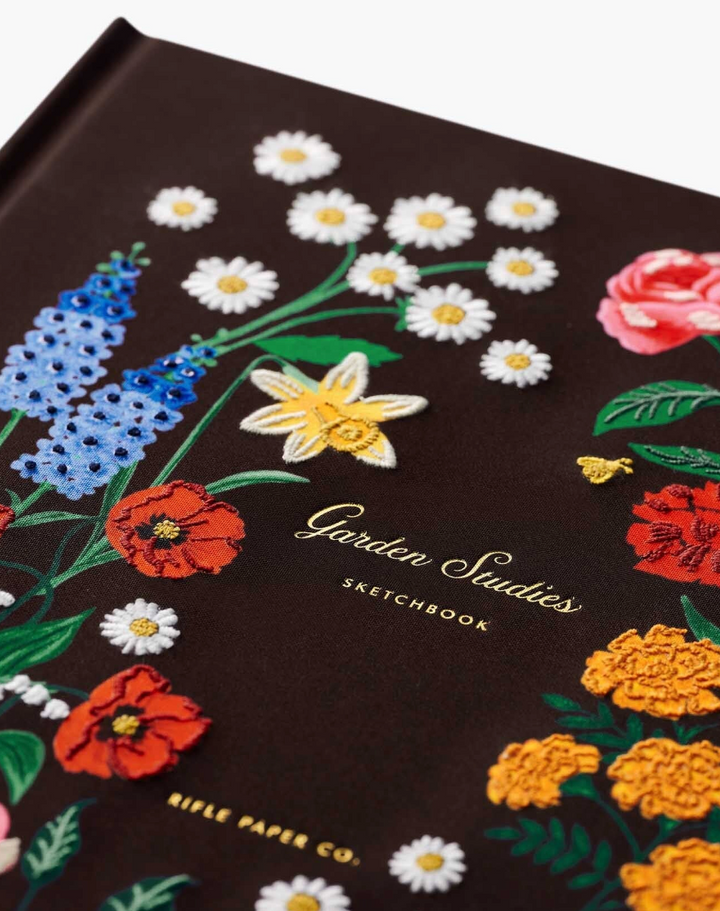 Embroidered Fabric Sketchbook - Garden Study