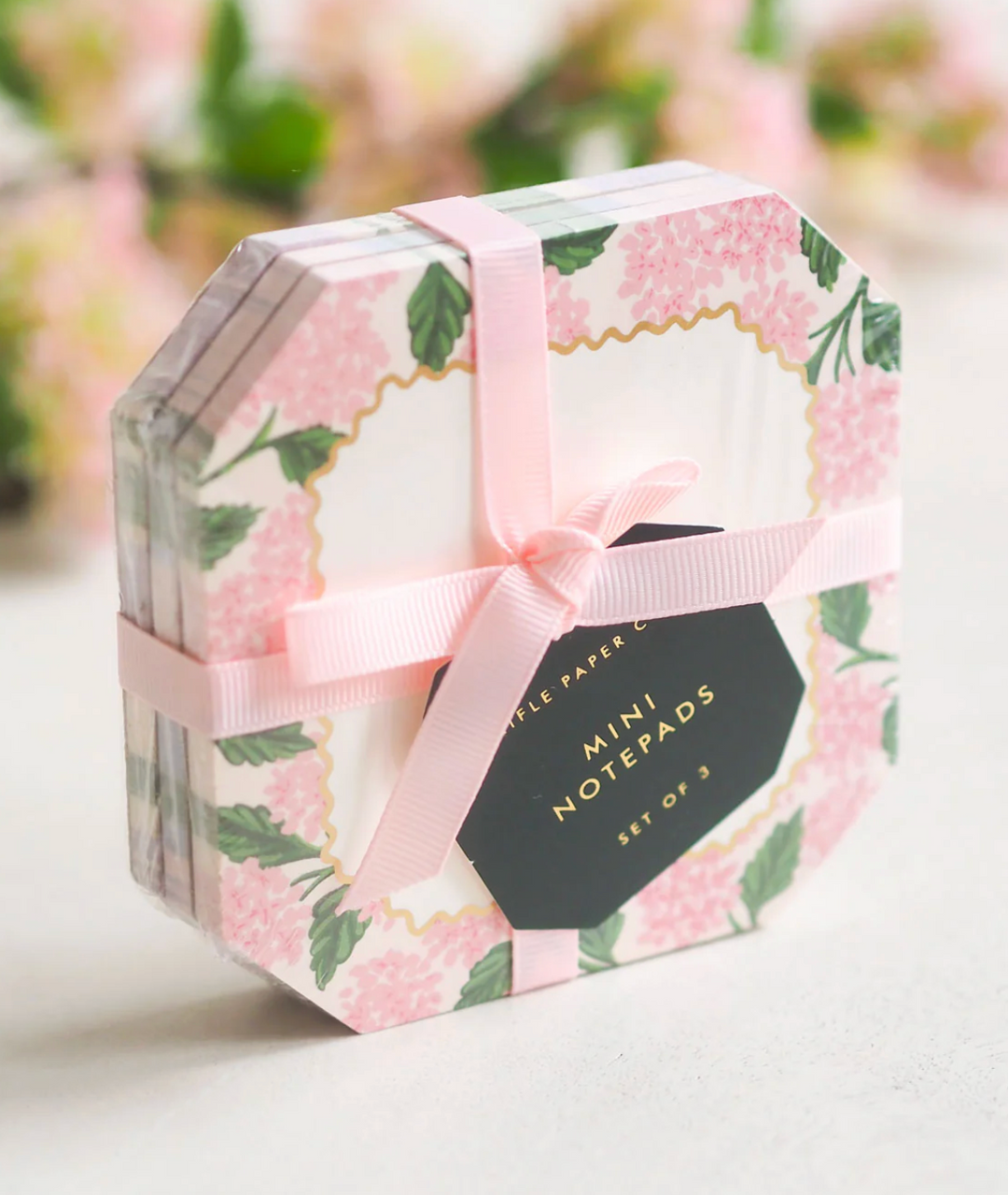 Mini Notepad Trio Pink Hydrangea