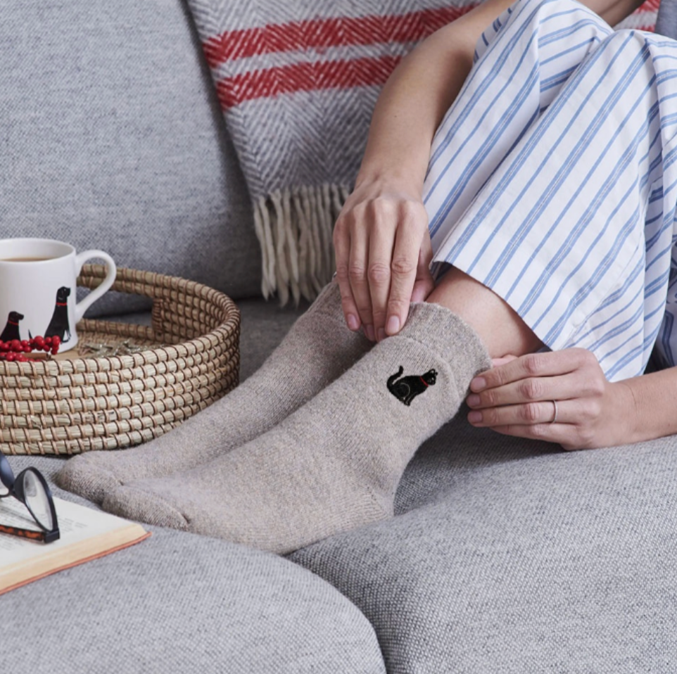 Sweet William Wool Socks - Black Cat