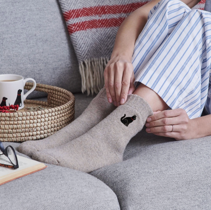 Sweet William Wool Socks - Black Cat