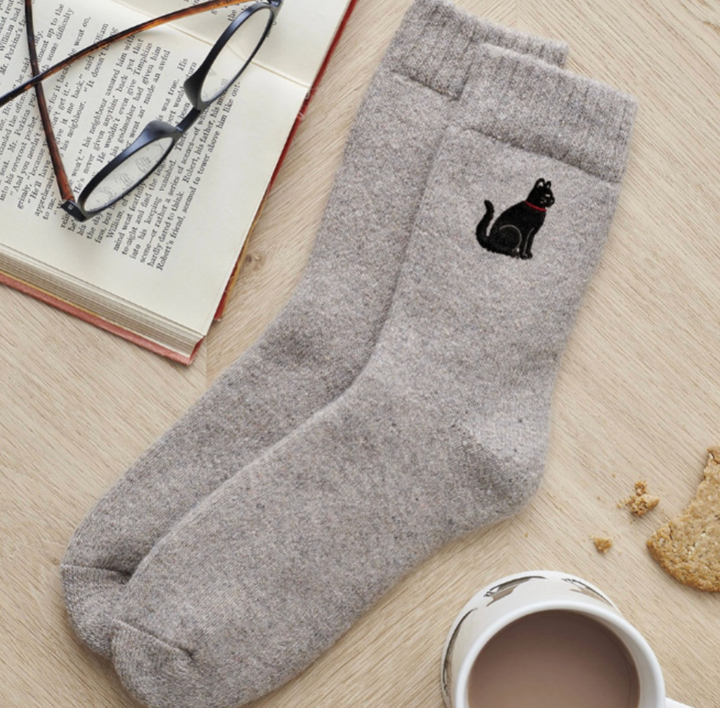 Sweet William Wool Socks - Black Cat