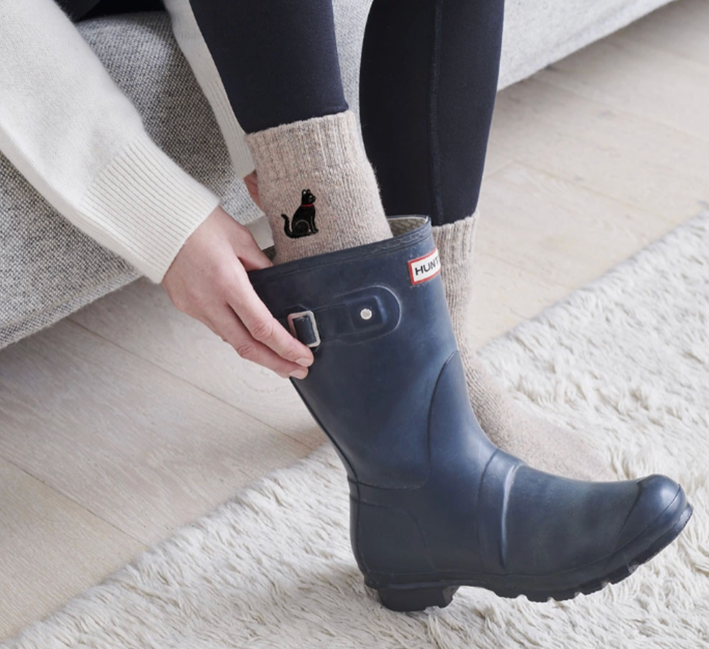 Sweet William Wool Socks - Black Cat