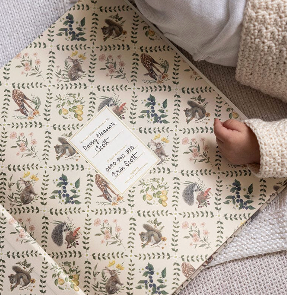 Bespoke Letterpress Journal - Baby Memory Journal