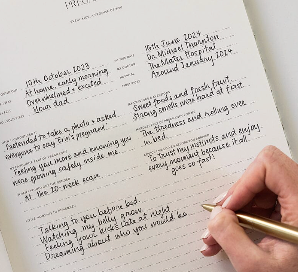 Bespoke Letterpress Journal - Baby Memory Journal