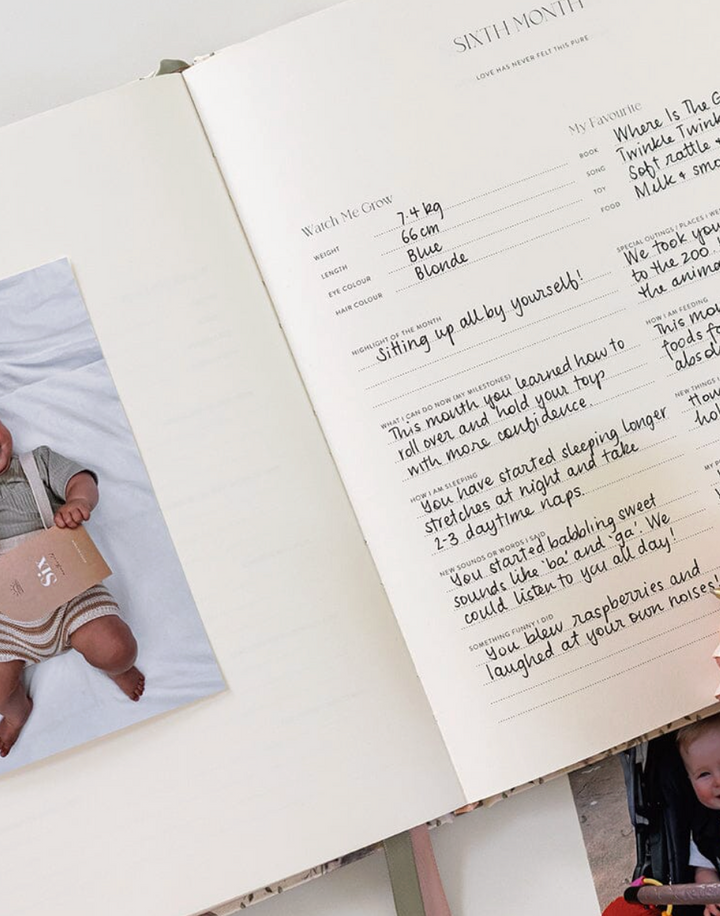 Bespoke Letterpress Journal - Baby Memory Journal