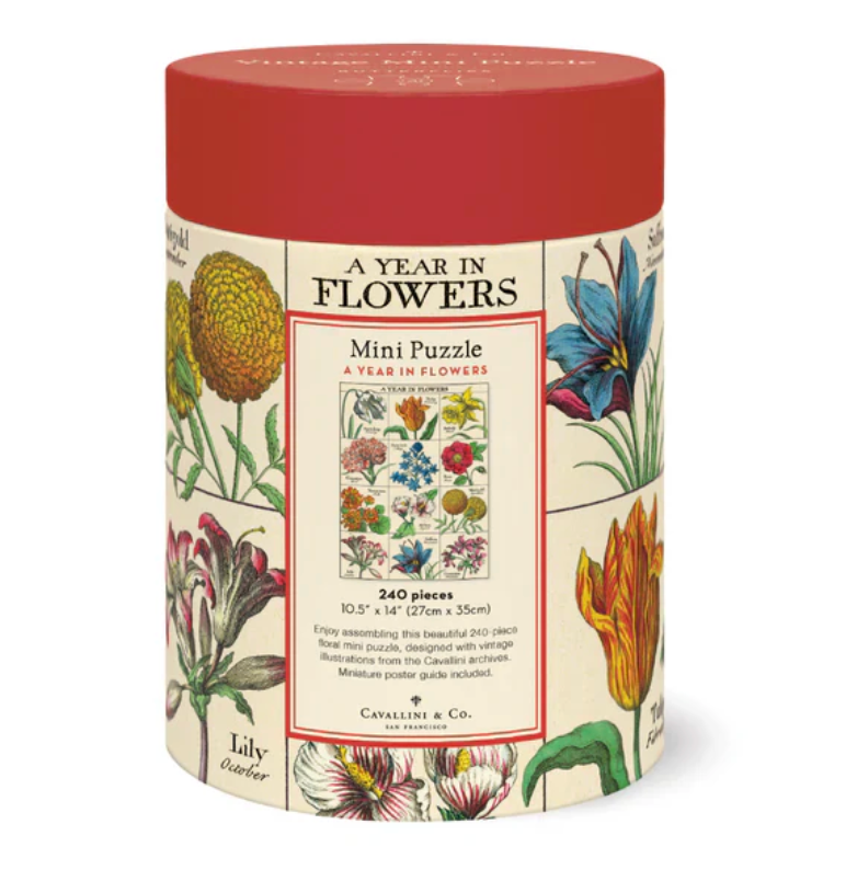 Cavallini & Co. 240 Mini Piece Puzzle - A Year In Flowers