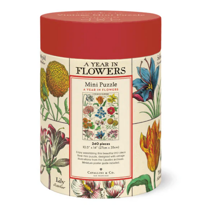 Cavallini & Co. 240 Mini Piece Puzzle - A Year In Flowers