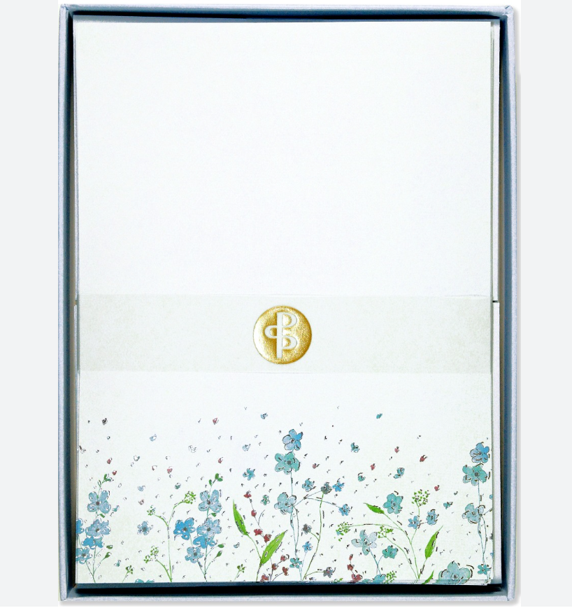 Boxed Stationery - Blue Flowers