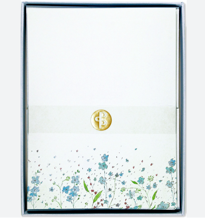 Boxed Stationery - Blue Flowers