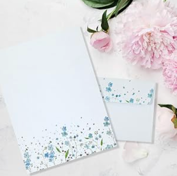 Boxed Stationery - Blue Flowers