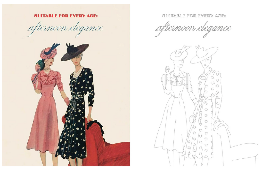 Marie Claire 1930s Fashion Styles Colouring Book