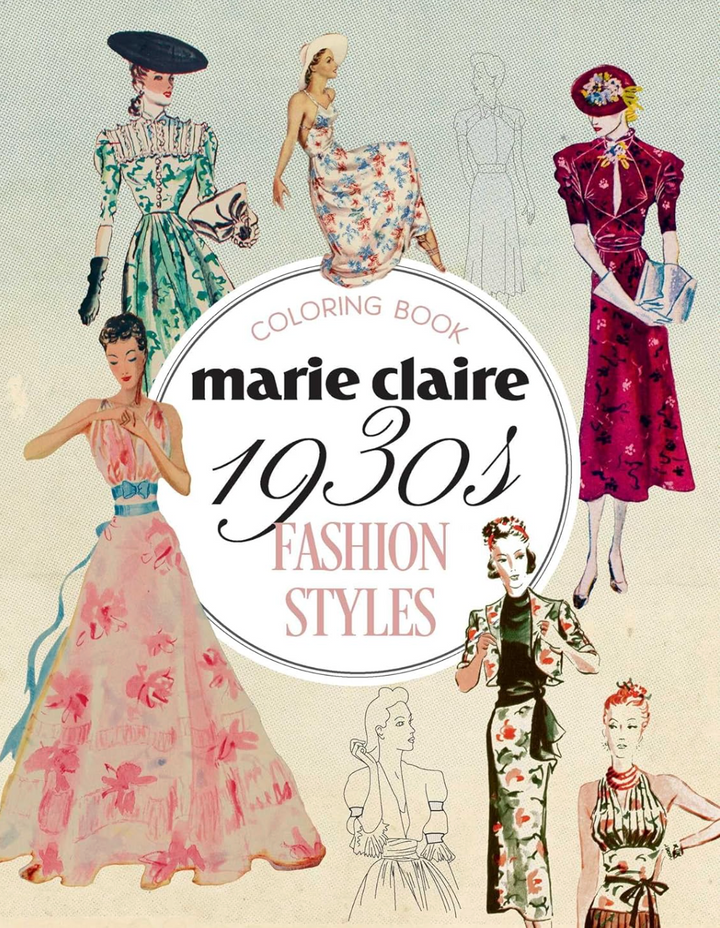 Marie Claire 1930s Fashion Styles Colouring Book