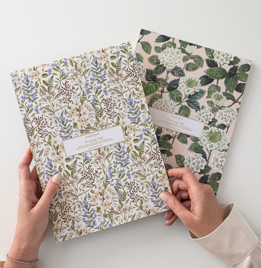 Bespoke Letterpress Writing Pad - Forget Me Not A4