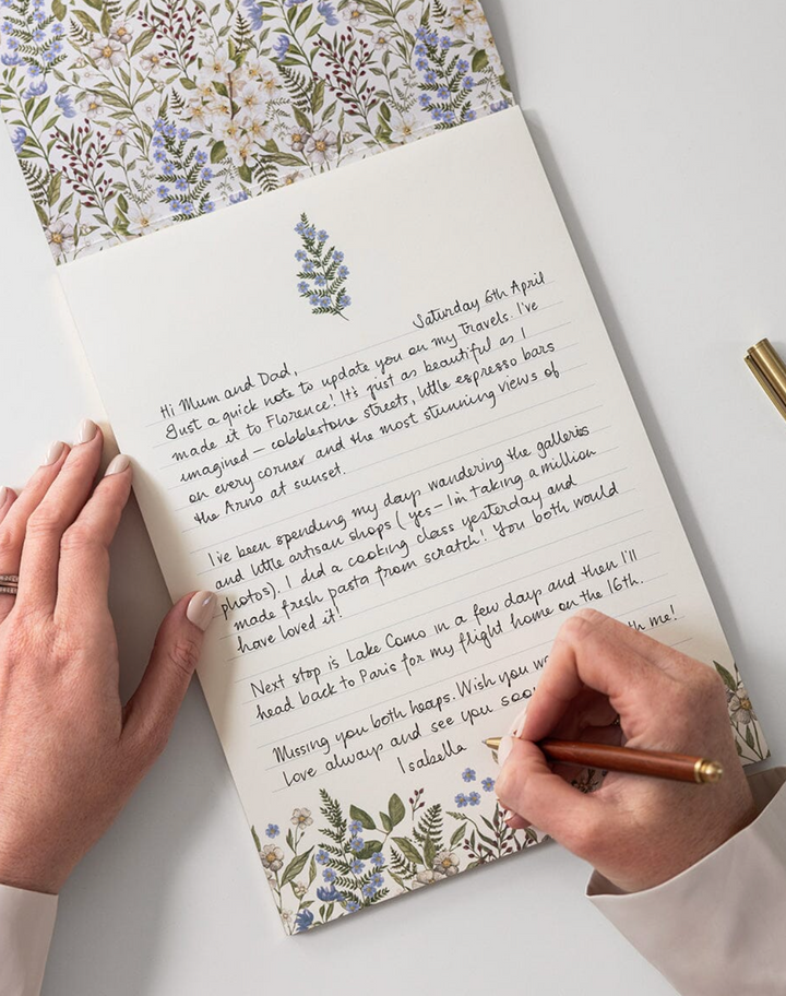 Bespoke Letterpress Writing Pad - Forget Me Not A4