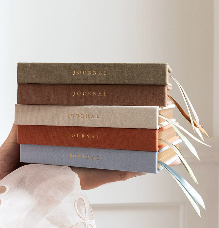 Bespoke Linen Bound Pocket Journal - Mocha (Lined)