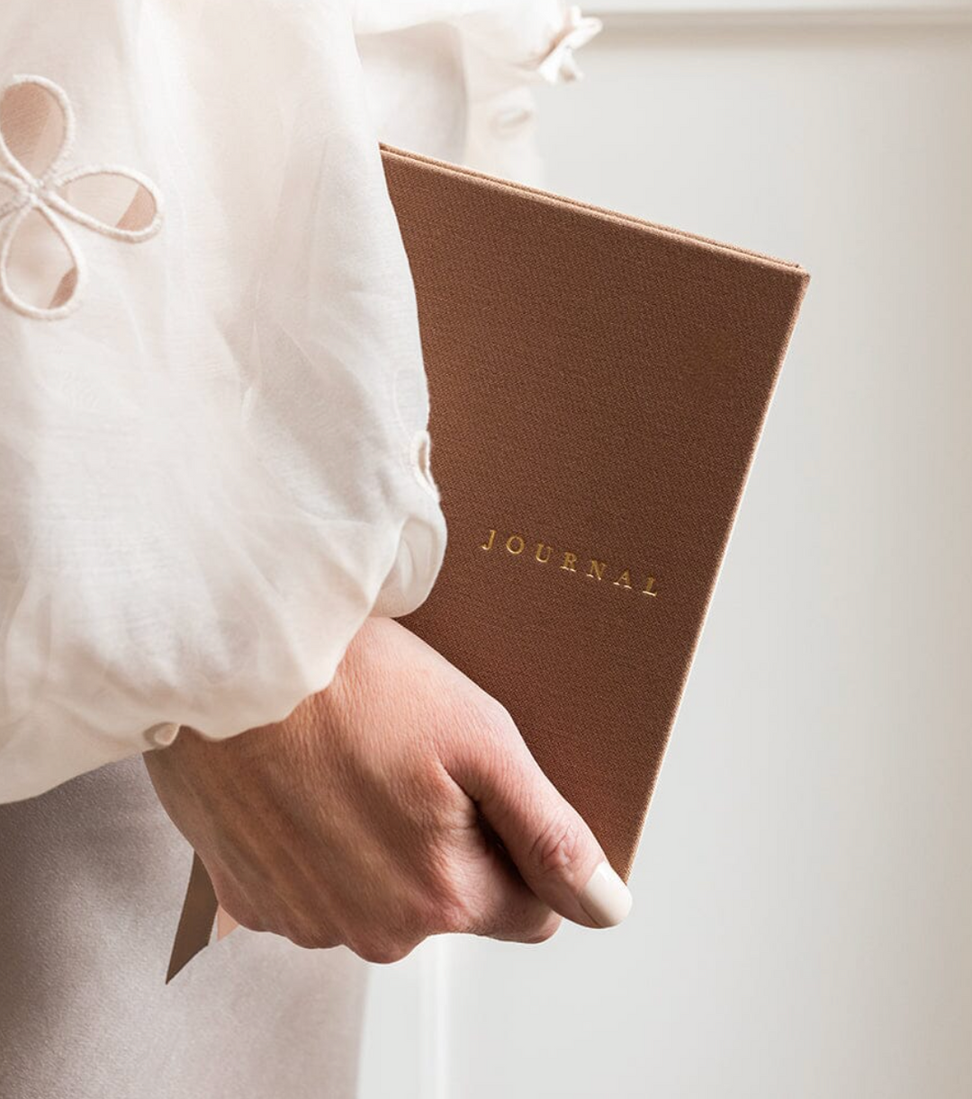 Bespoke Linen Bound Pocket Journal - Mocha (Lined)