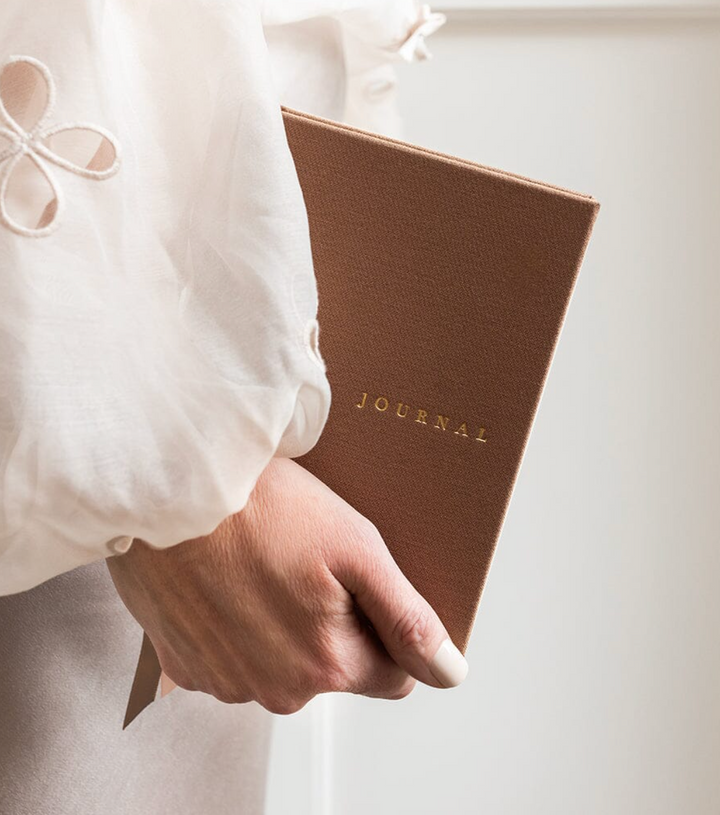 Bespoke Linen Bound Pocket Journal - Mocha (Lined)