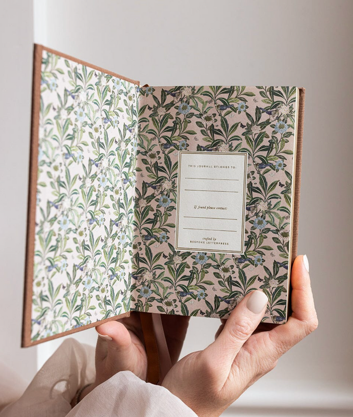 Bespoke Linen Bound Pocket Journal - Mocha (Lined)