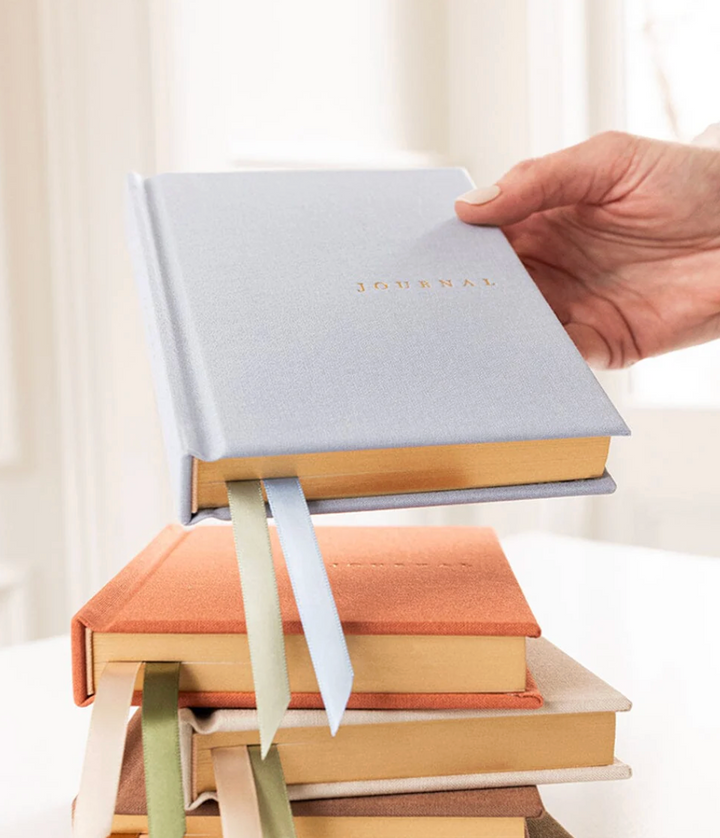 Bespoke Letterpress - Linen Bound Journal - Luna Blue - Bullet
