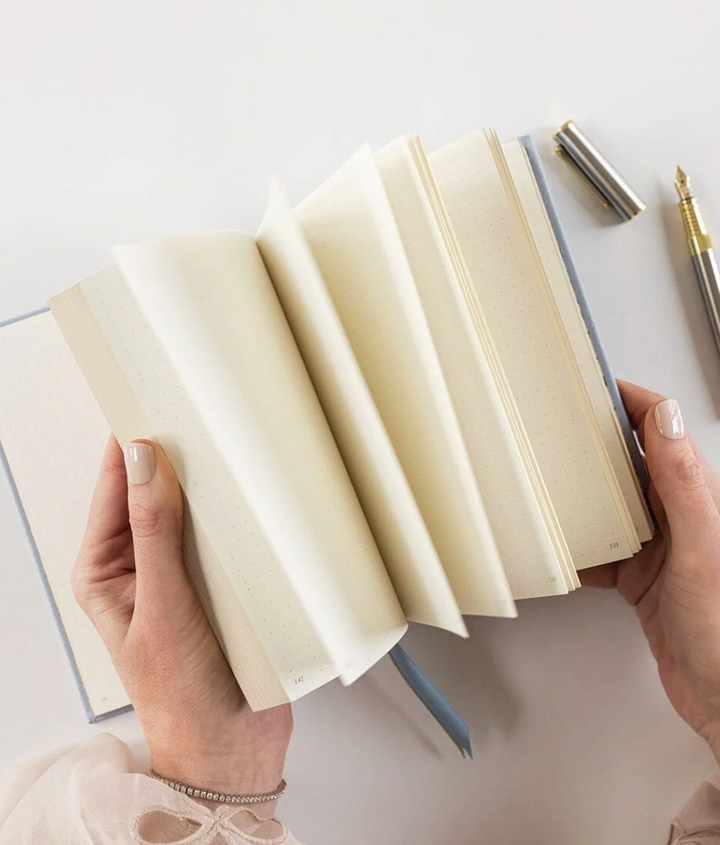 Bespoke Letterpress - Linen Bound Journal - Luna Blue - Bullet