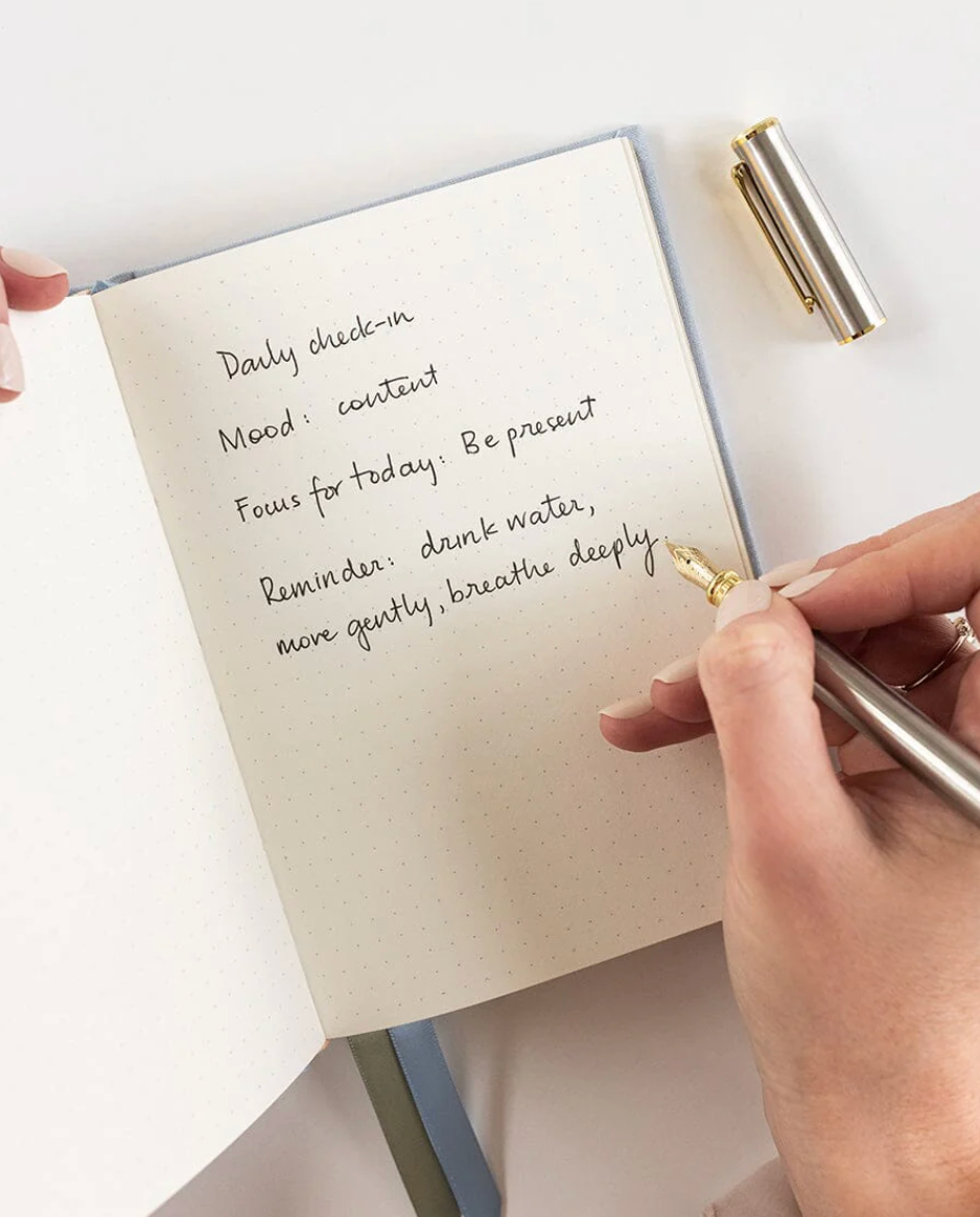 Bespoke Letterpress - Linen Bound Journal - Luna Blue - Bullet