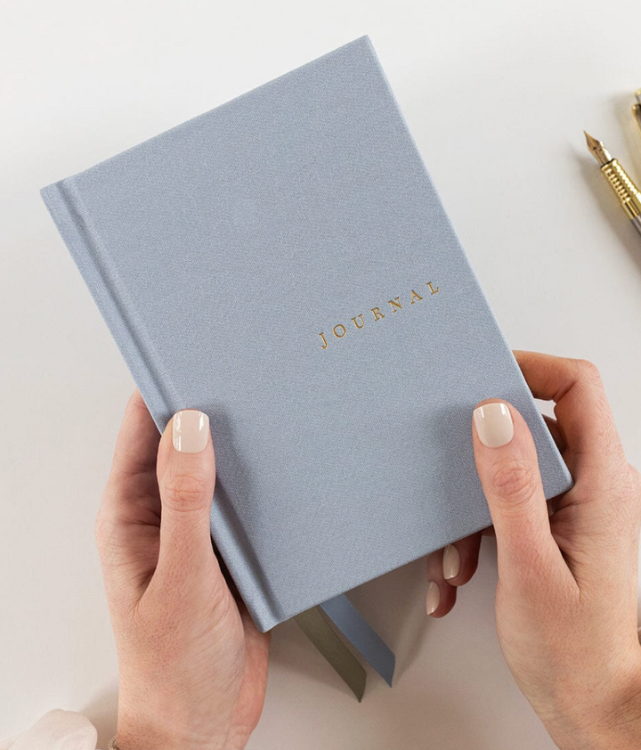 Bespoke Letterpress - Linen Bound Journal - Luna Blue - Bullet