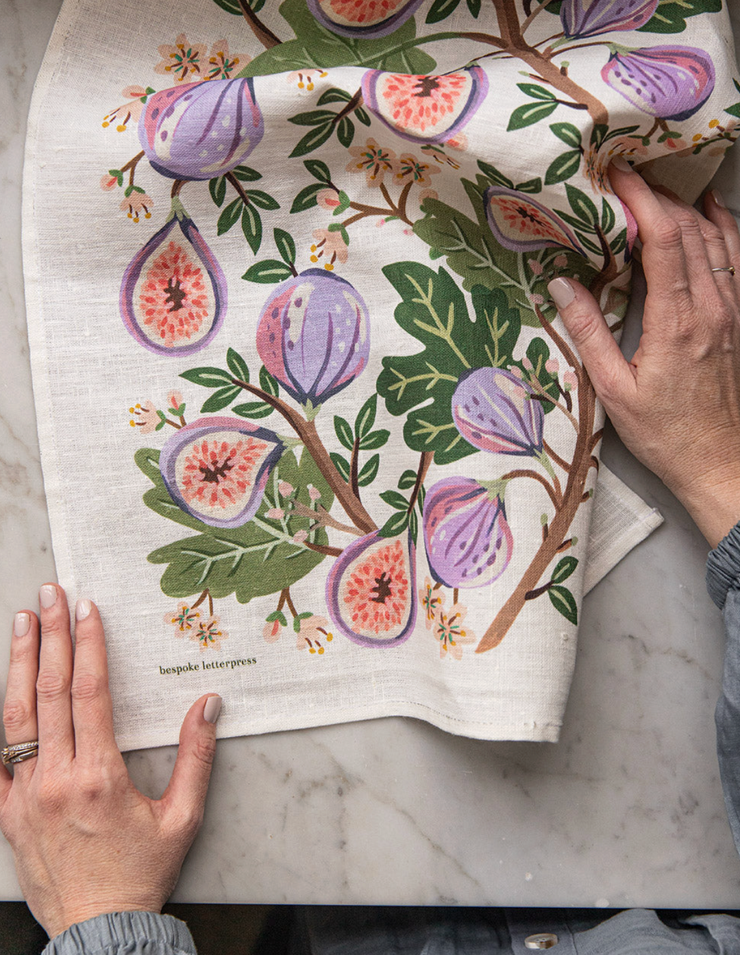 Bespoke Linen Tea Towel - Figs
