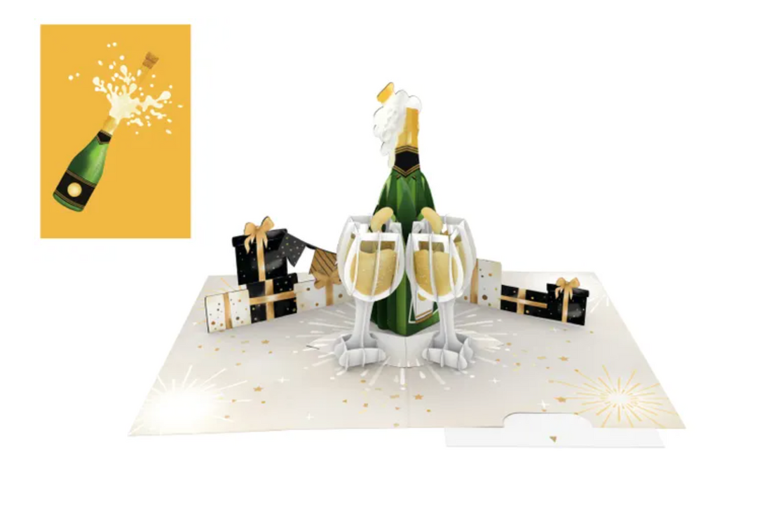 Origamo Pop Up Greeting Card - Prosecco
