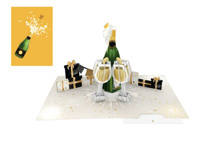 Origamo Pop Up Greeting Card - Prosecco