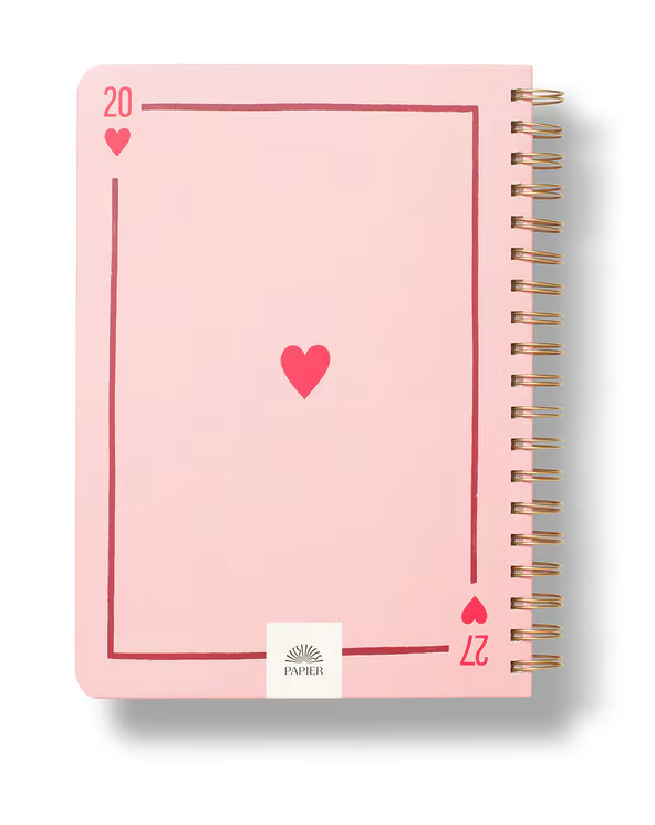 2027 Hardcover Spiral Weekly Diary - Three of Hearts