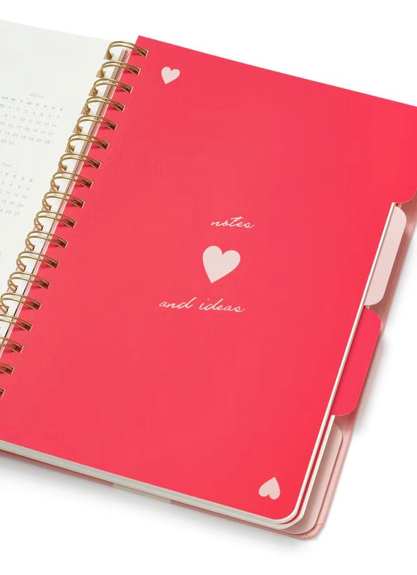 2027 Hardcover Spiral Weekly Diary - Three of Hearts