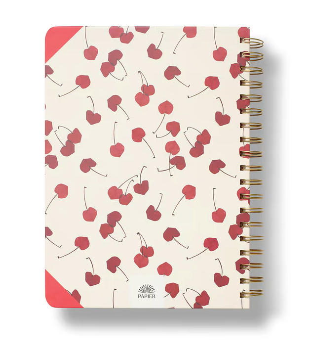 2027 Hardcover Spiral Weekly Diary - Cherry Hearts