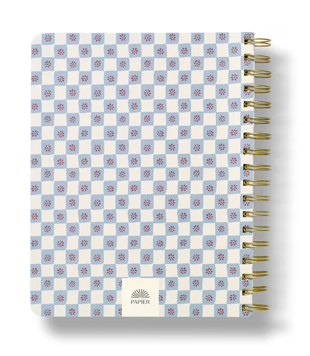 2027 Softcover Spiral Weekly Diary - Petals in Check