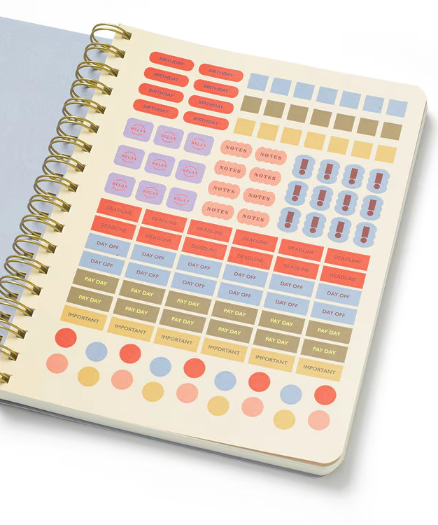 2027 Softcover Spiral Weekly Diary - Petals in Check