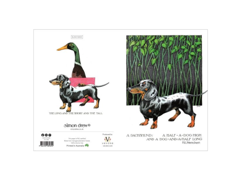 Simon Drew Card -  Dachshund