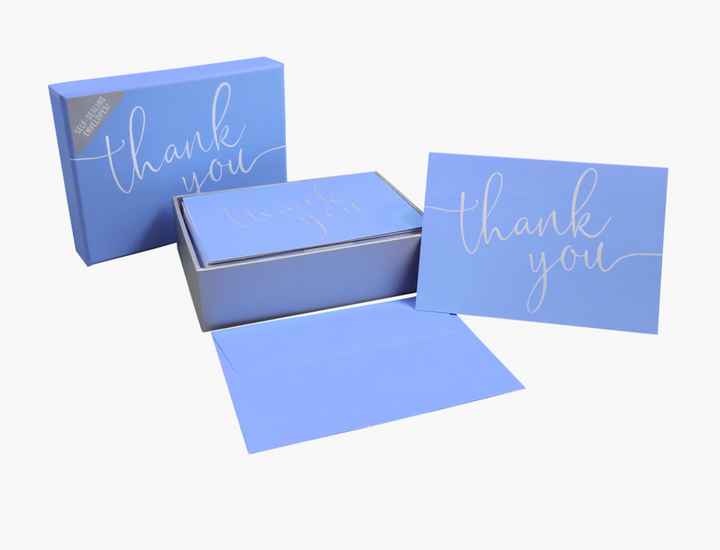 Boxed Thank You Note Cards - Periwinkle