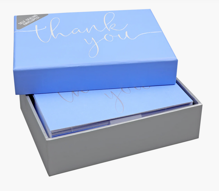 Boxed Thank You Note Cards - Periwinkle