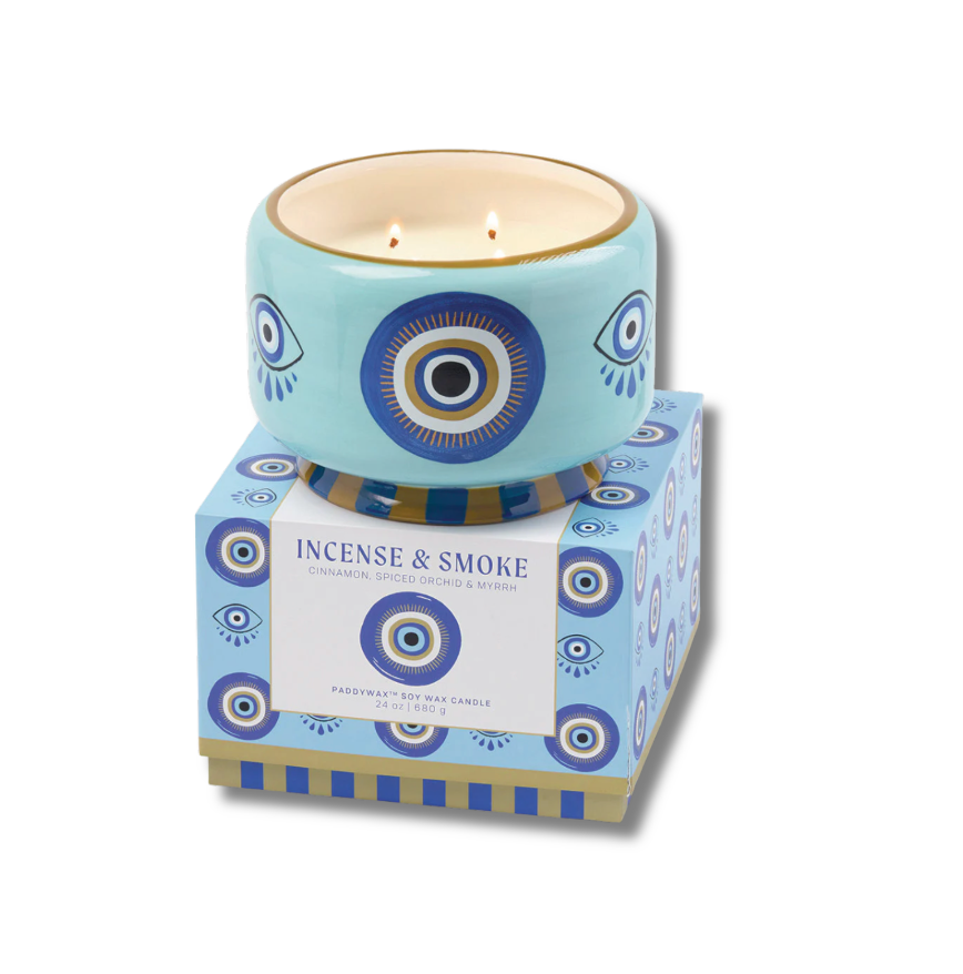 Paddywax 24 oz Ceramic Eye Candle - Incense & Smoke