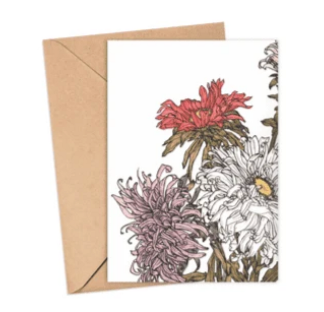 Ikonink Card - Chrysanthemums